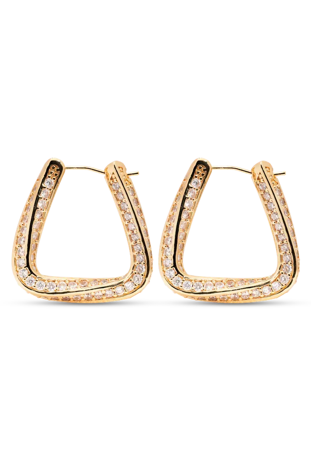 Crystal Haze Jewelry Trinity Hoops Pav Earrings