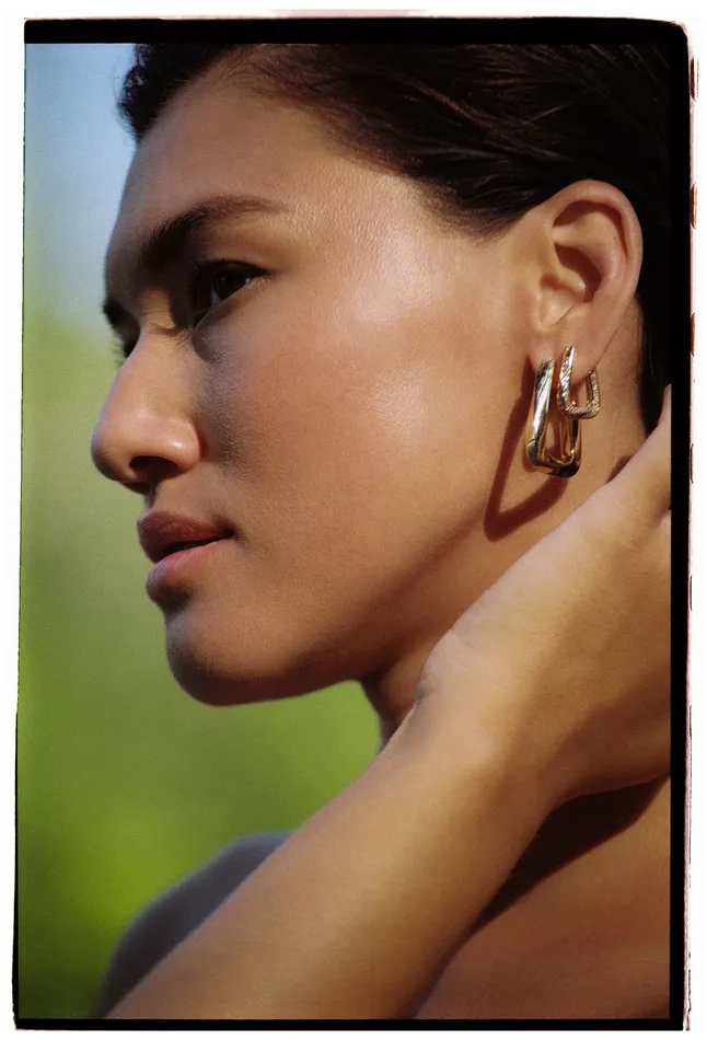 Crystal Haze Jewelry Trinity Hoops Pav Earrings