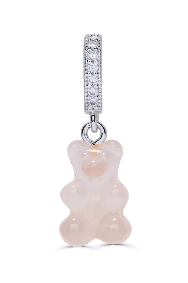 Crystal Nostalgia Bear Pave Connector Silver plated Rose Quartz Crystal Haze Jewelry Necklaces Crystal Nostalgia Bear Pave Connector Silver plated Rose Quartz Crystal Haze Jewelry Necklaces