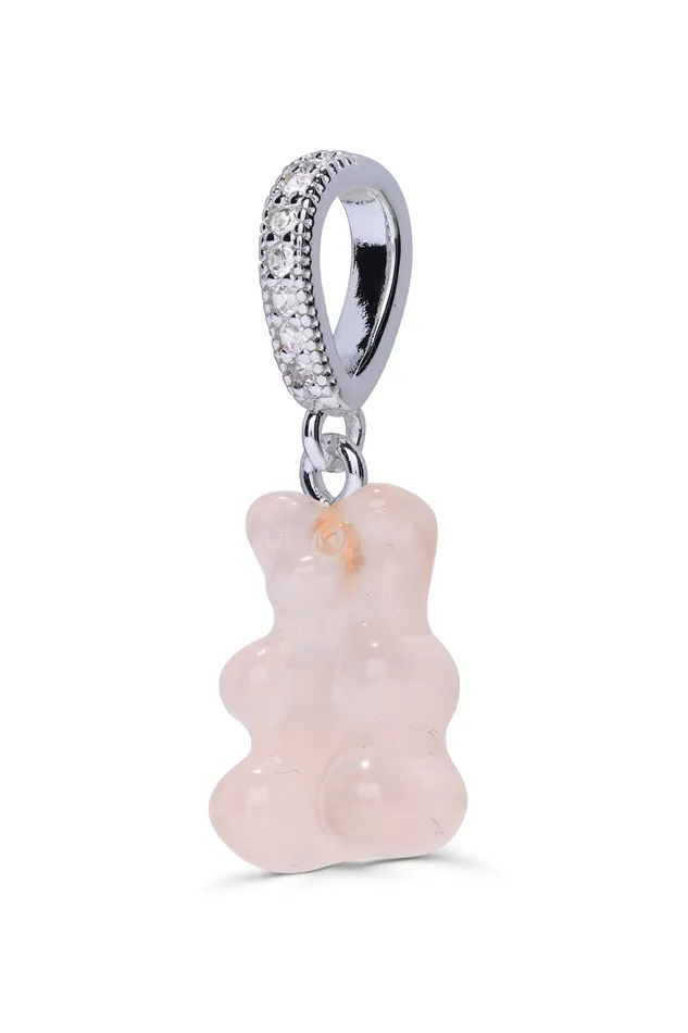 Crystal Nostalgia Bear Pave Connector Silver plated Rose Quartz Crystal Haze Jewelry Necklaces