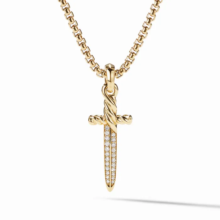David Yurman Earrings Petrvs Dagger Amulet in 18K Yellow Gold with Diamonds 315mm David Yurman Earrings Petrvs Dagger Amulet in 18K Yellow Gold with Diamonds 315mm