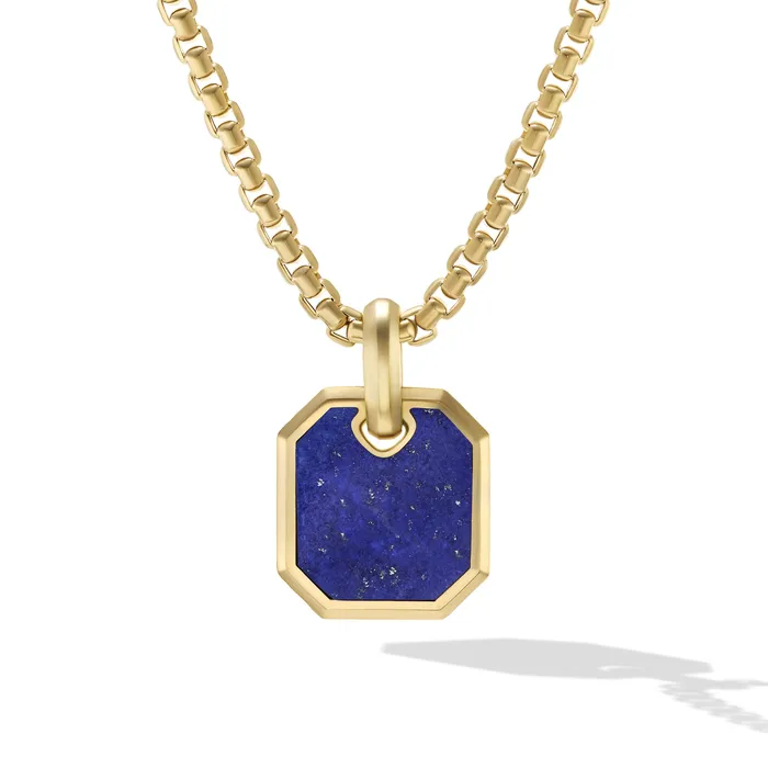 David Yurman Earrings Roman Amulet in 18K Yellow Gold with Lapis 15mm