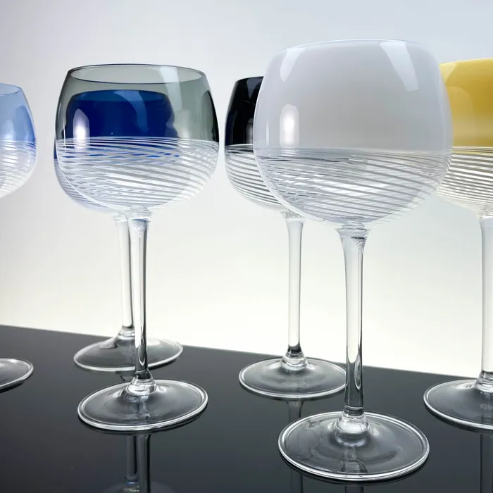 De Mio Foscarini wine glasses set of two Murano Glass Rings