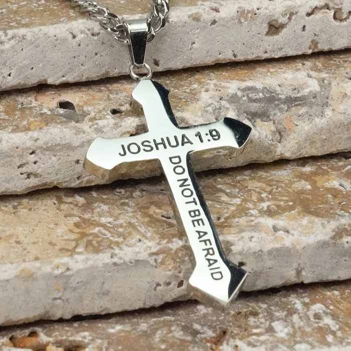 Do Not Be Afraid Silver Cross Necklace Forever Truth Necklaces