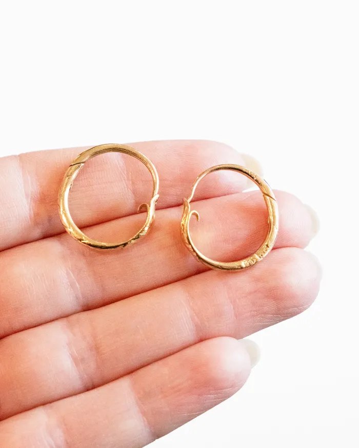 Earrings Bell Bird Antiques Georgian Era Ouroboros Serpent Hoop Earrings