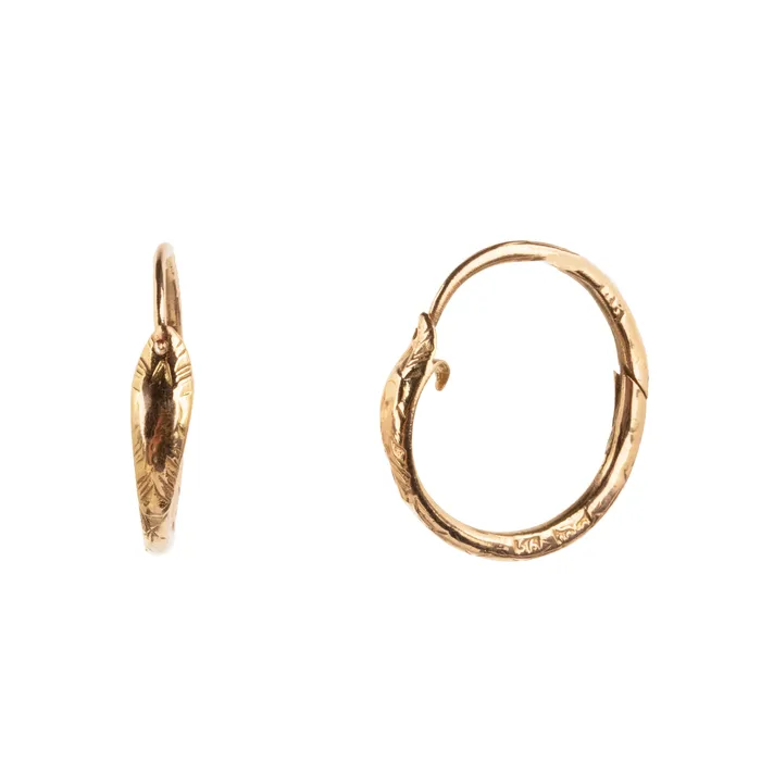 Earrings Bell Bird Antiques Georgian Era Ouroboros Serpent Hoop Earrings