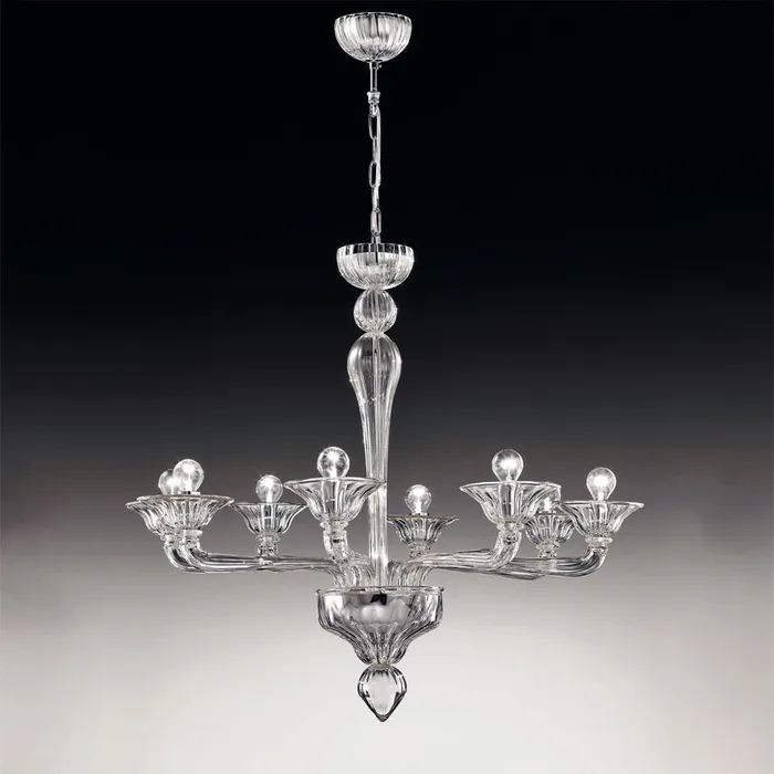 Earrings Ca dOro Chandelier Murano Glass 8 lights Voltolina