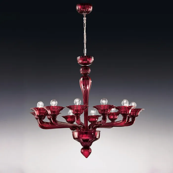 Earrings Ca dOro Chandelier Murano Glass 8 lights Voltolina