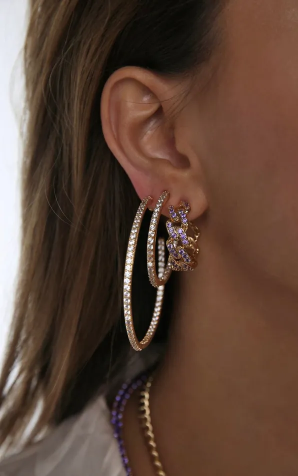 Earrings Crystal Haze Jewelry Serena Hoops Clear