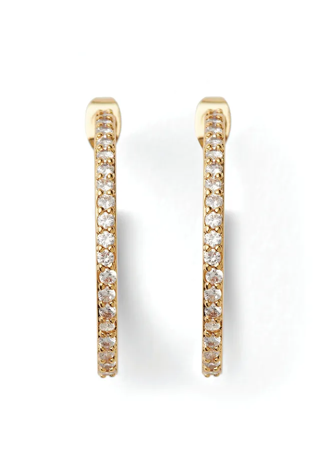 Earrings Crystal Haze Jewelry Serena Hoops Clear