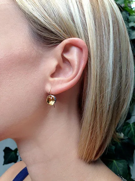 Earrings Georgian Citrine Paste Earrings Bell Bird Antiques