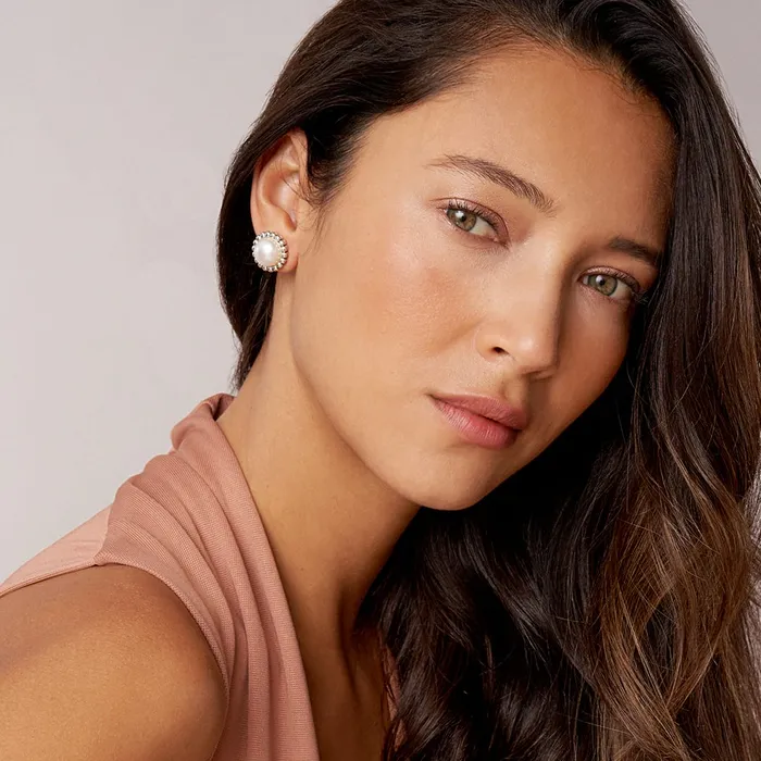 Earrings Luna Fluted Pearl Stud Earrings LAGOS