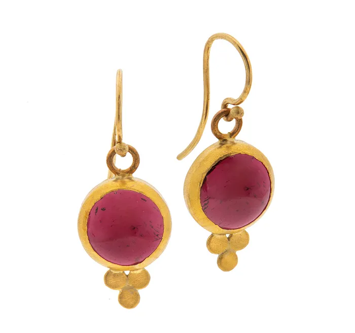 Earrings Nava Zahavi Nava Zahavi Yellow Gold Garnet Drop Earrings