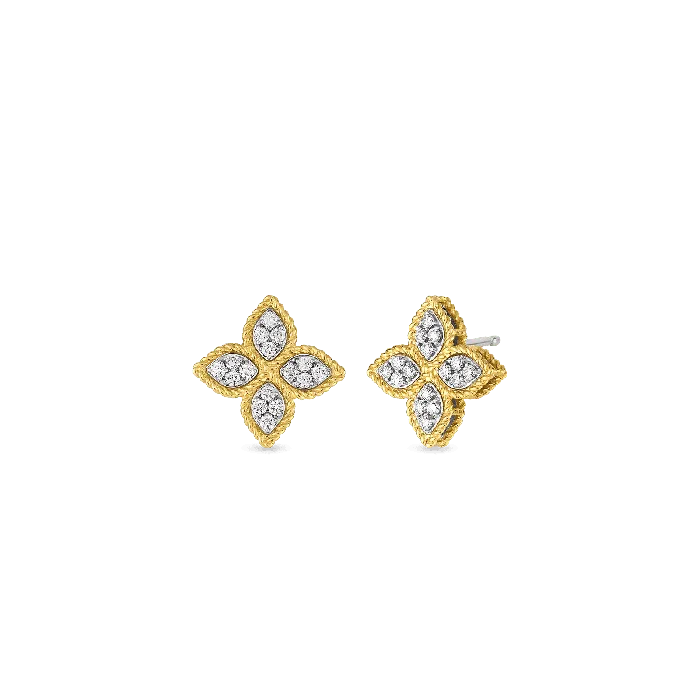 Earrings Roberto Coin Diamond Princess Flower Stud Earrings