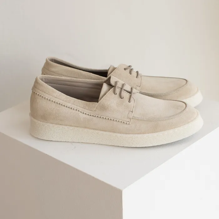 Earrings warehouse closeout Pantanetti Sporty Boat Shoe Stonebeige Suede on sale
