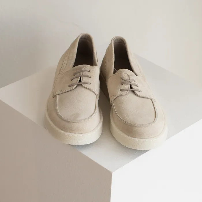 Earrings warehouse closeout Pantanetti Sporty Boat Shoe Stonebeige Suede on sale