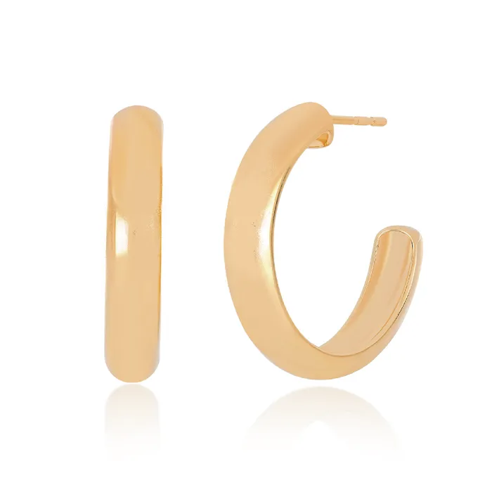 EF COLLECTION Earrings Jumbo Wide Hoop Earrings