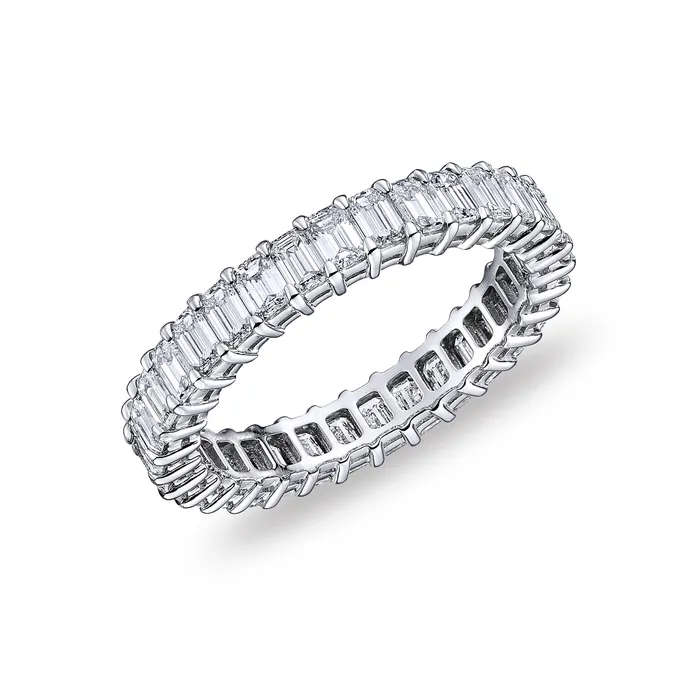 Emerald Cut Diamond Eternity Band 224tw Polachecks Collection Rings
