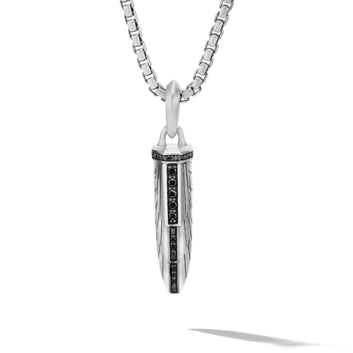 Empire Amulet in Sterling Silver with Black Diamonds 398mm David Yurman Necklaces Empire Amulet in Sterling Silver with Black Diamonds 398mm David Yurman Necklaces