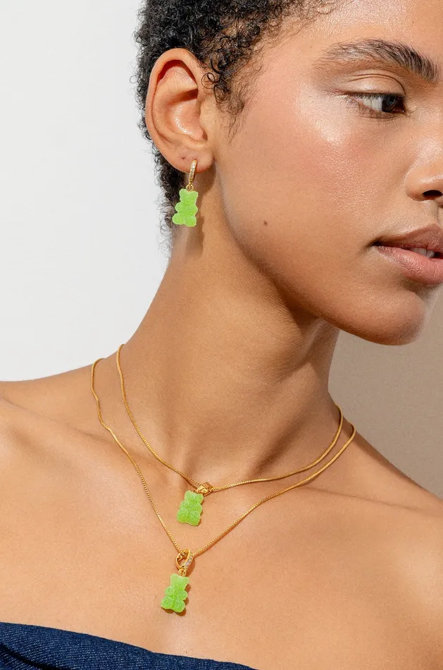 Fizzy Nostalgia Bear hoop Sour Apple Crystal Haze Jewelry EU Earrings