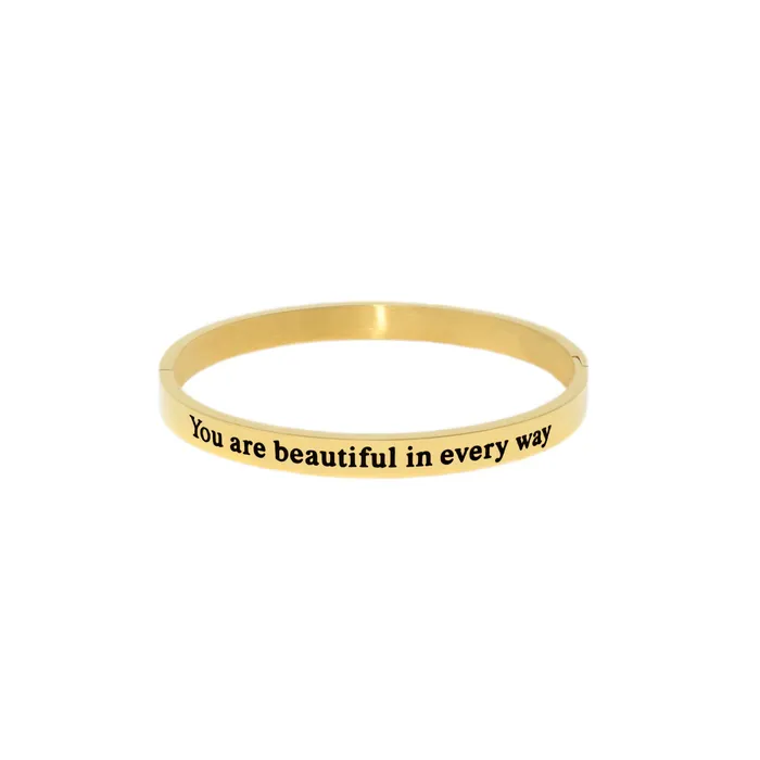 Forever Truth Bracelets You Are Beautiful Gold Bangle Bracelet