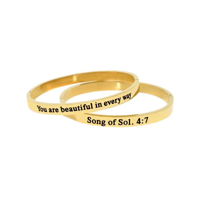 Forever Truth Bracelets You Are Beautiful Gold Bangle Bracelet