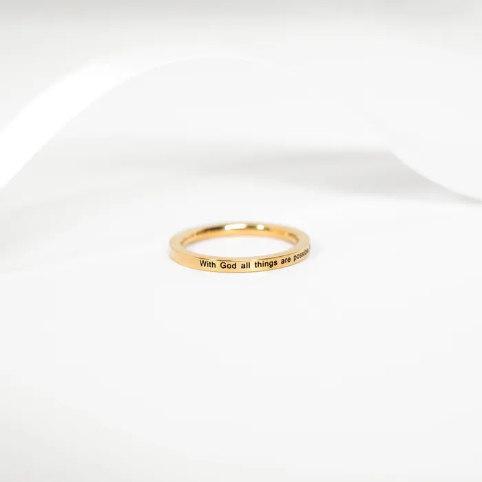 Forever Truth Rings With God All Things Are Possible Thin Ring