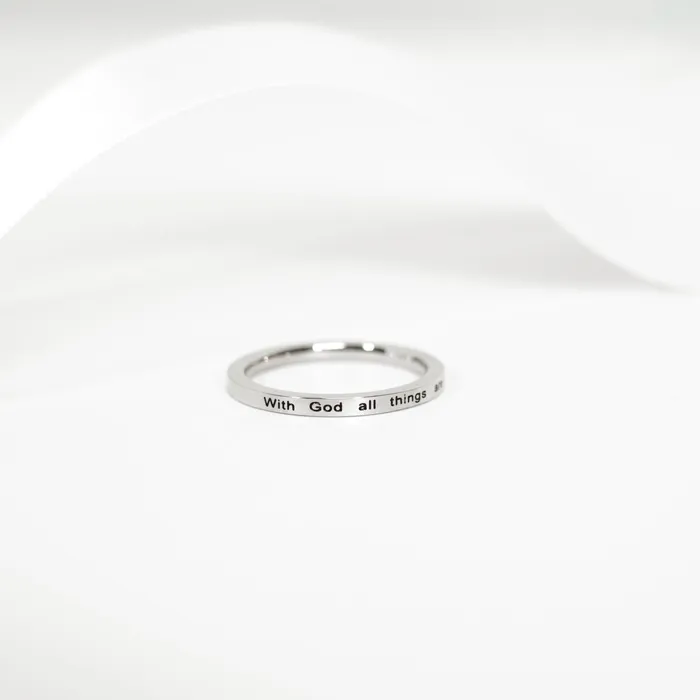 Forever Truth Rings With God All Things Are Possible Thin Ring