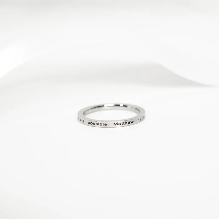 Forever Truth Rings With God All Things Are Possible Thin Ring