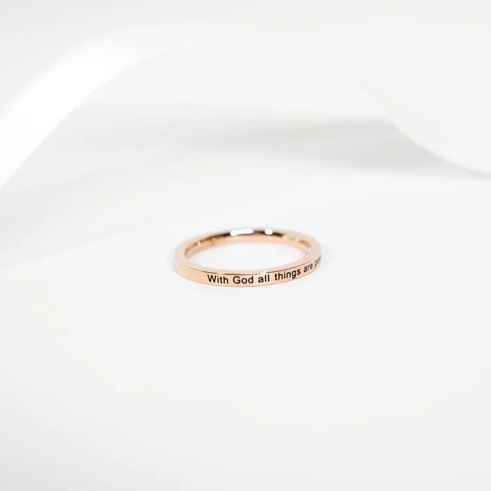 Forever Truth Rings With God All Things Are Possible Thin Ring