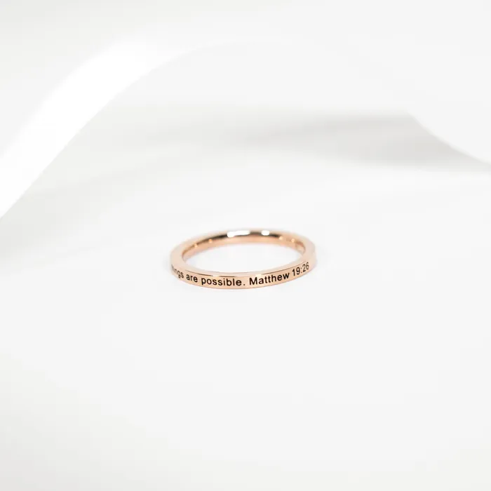 Forever Truth Rings With God All Things Are Possible Thin Ring