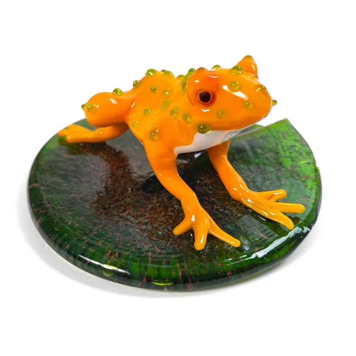Frog on a Water Lily Leaf Murano Glass Vianello Mauro Necklaces
