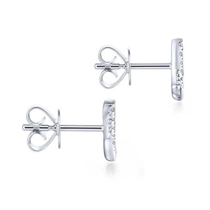 GABRIEL CO 14K White Gold Tapered X Diamond Stud Earrings Earrings