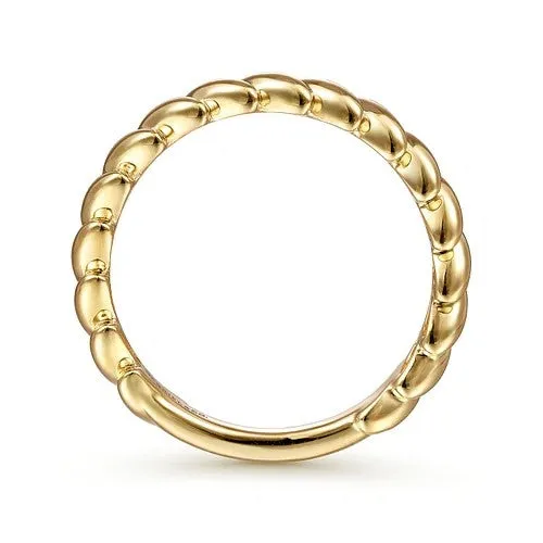 GABRIEL CO 14K Yellow Gold Tilted Leaf Ring Rings