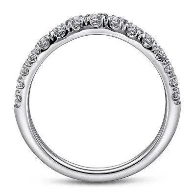 GABRIEL CO Annecy Curved 14K White Gold French Pave Set Diamond Wedding Band 05 ct Rings GABRIEL CO Annecy Curved 14K White Gold French Pave Set Diamond Wedding Band 05 ct Rings