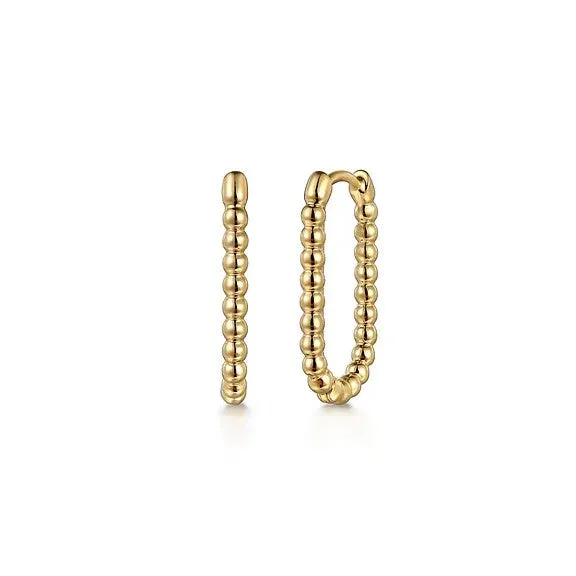GABRIEL CO Earrings 14K Yellow Gold Bujukan Classic Elongated Oval Hoop Earrings