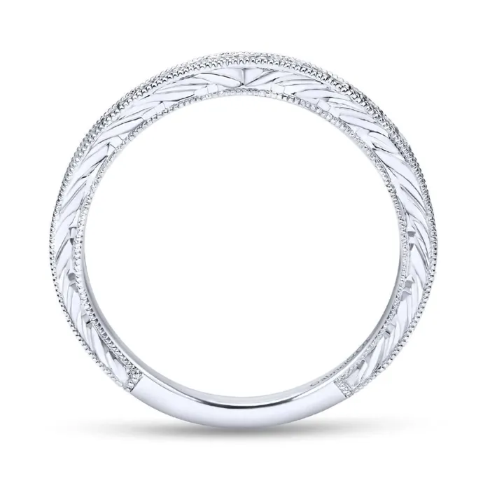 GABRIEL CO Rings 14K White Gold diamond controu Wedding Band
