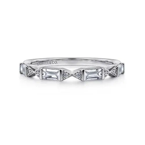 GABRIEL CO Rings 14K White Gold Diamond Wedding Band