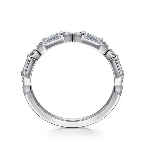 GABRIEL CO Rings 14K White Gold Diamond Wedding Band