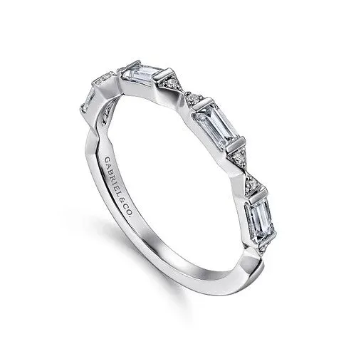GABRIEL CO Rings 14K White Gold Diamond Wedding Band