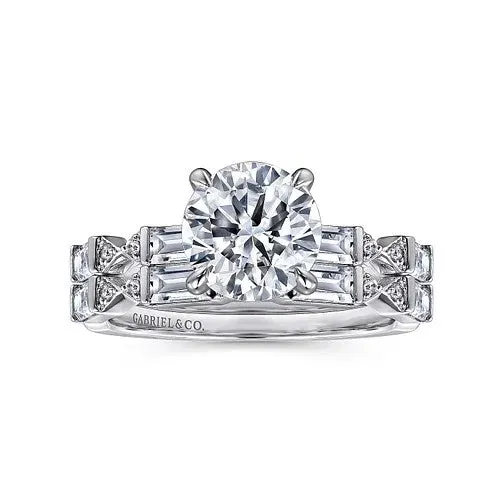 GABRIEL CO Rings 14K White Gold Diamond Wedding Band