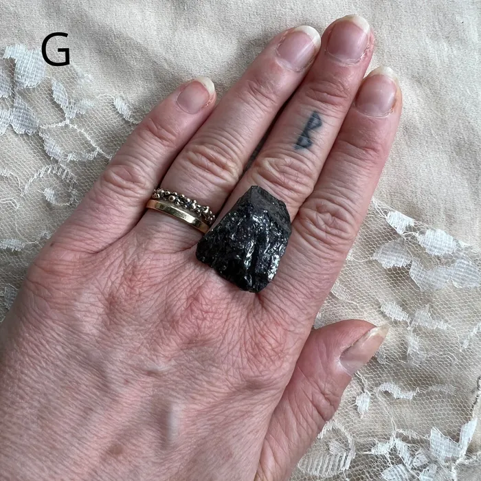 Giardinoblu Rings Silver Shungite Elite Shungite Statement Ring Made to Order 