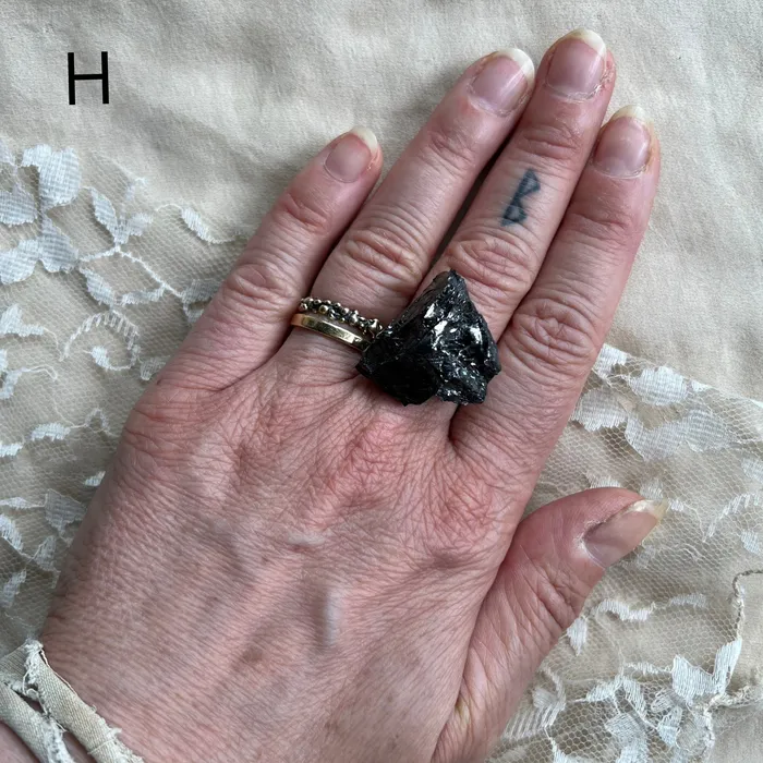 Giardinoblu Rings Silver Shungite Elite Shungite Statement Ring Made to Order 