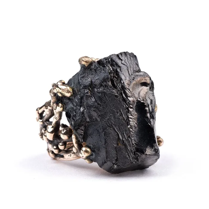 Giardinoblu Rings Silver Shungite Elite Shungite Statement Ring Made to Order 