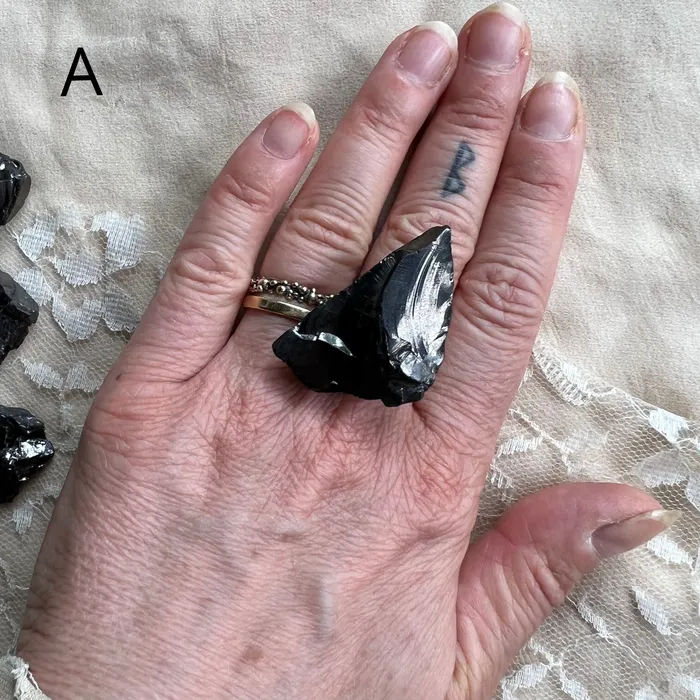 Giardinoblu Rings Silver Shungite Elite Shungite Statement Ring Made to Order 