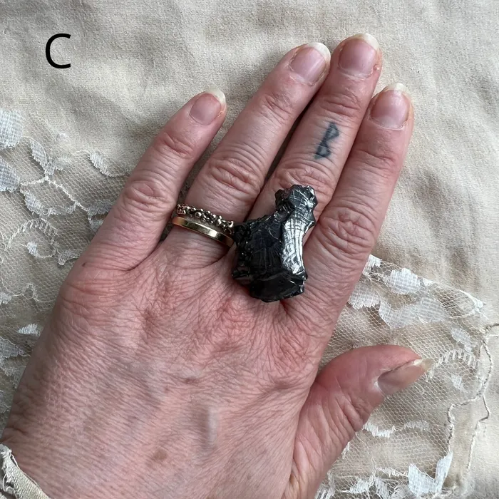 Giardinoblu Rings Silver Shungite Elite Shungite Statement Ring Made to Order 