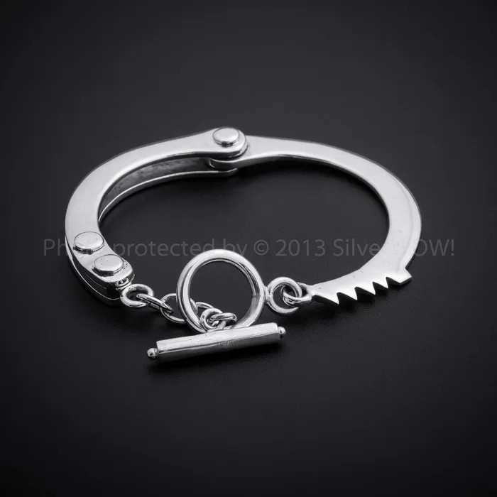 Handcuffs Bracelet Real HandCuff Look 925 Solid Sterling Silver silverwow Bracelets Handcuffs Bracelet Real HandCuff Look 925 Solid Sterling Silver silverwow Bracelets