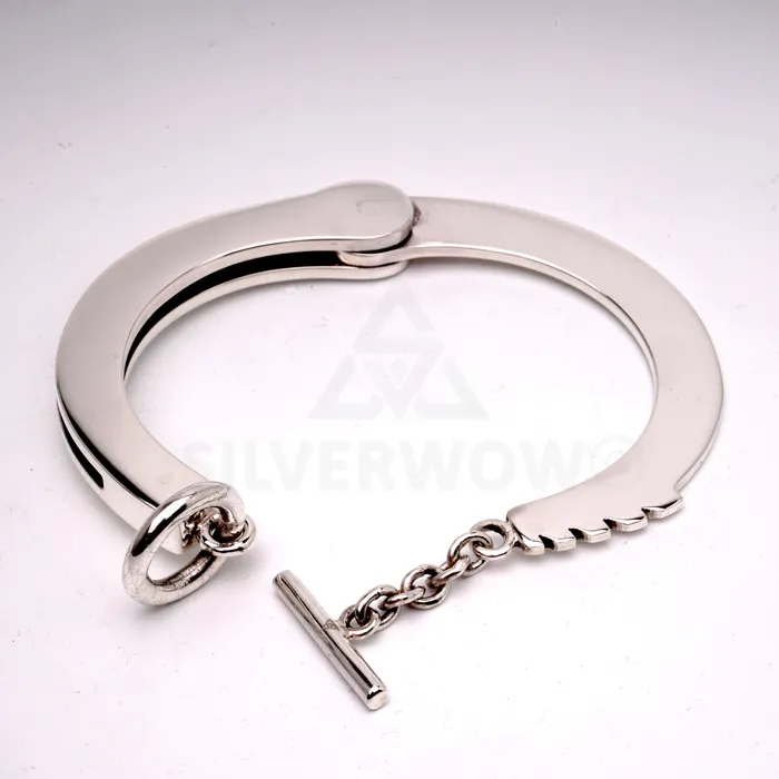 Handcuffs Bracelet Real HandCuff Look 925 Solid Sterling Silver silverwow Bracelets Handcuffs Bracelet Real HandCuff Look 925 Solid Sterling Silver silverwow Bracelets