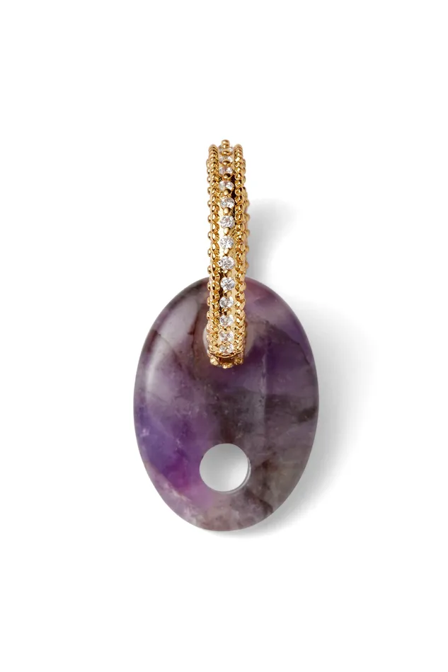 Infinity hoop Amethyst Crystal Haze Jewelry Earrings