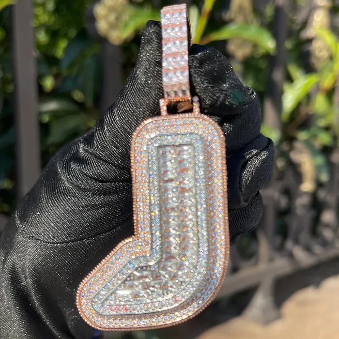 INITIAL Necklaces Lightning Iced Out Initial Custom Name Necklace Pendant
